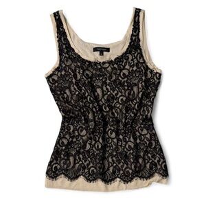 Karen Kane Black and Cream Lace Blouse size M
